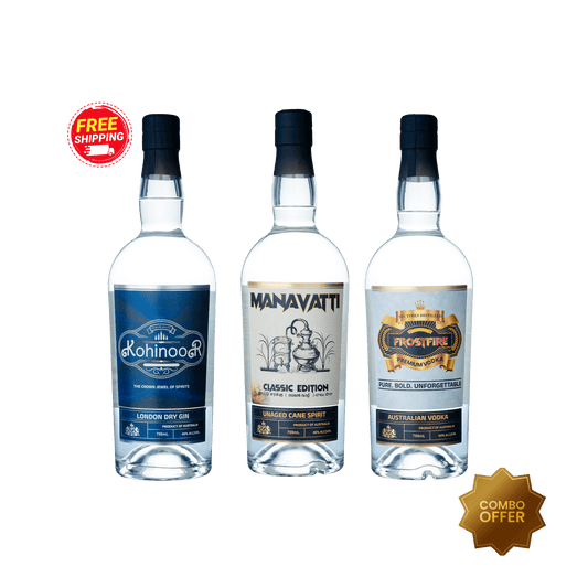 Manavatti Nadan Vatte, Frostfire Vodka & Kohinoor Gin Tri-Pack